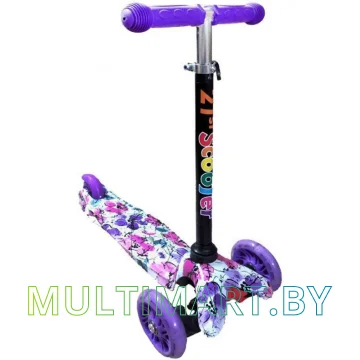 Самокат 21st Scooter Mini VIOLET 038Z фиолетовый, прозрачные колёса
